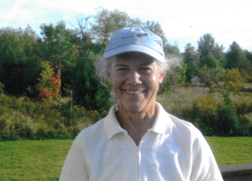 2020 Inductee Sarah Sally Manning outside on the golf course.